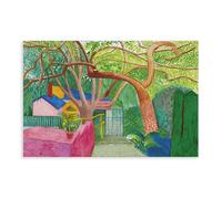 David-Hockneys Poster sur toile The Gate - Décoration pour chambre à coucher, bureau, chambre - Cadeau idéal - Sans cadre - 60 x 90 cm