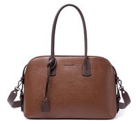 David Jones - Grand Sac à Main Bowling Femme, Cours Travail A4 Cabas Fourre-Tout Cuir PU Porté Epaule, Porte-document Elégant Cognac