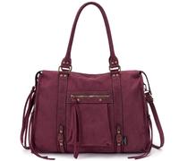David Jones - Grand Sac à Main Femme Cabas Fourre-Tout Daim Suède | Sac Cours Lycée Travail, Grande Capacité XL Format A4, Simili Cuir Nubuck Suédine Irisé Style Bowling, Ville Vintage Tendance