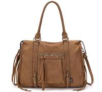 David Jones - Grand Sac à Main Femme Cabas Fourre-Tout Daim Suède | Sac Cours Lycée Travail, Grande Capacité XL Format A4, Simili Cuir Nubuck Suédine Irisé Style Bowling, Ville Vintage Tendance