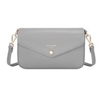 David Jones Paris - Pochette Femme - Sac porté travers - Similicuir - Taille Petit - Accesoire Pratique - Evenement Soirée Sortir Ville Mode Tendance Légère Bandoulière (GREY)