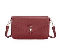 David Jones Paris - Pochette Femme - Sac porté travers - Similicuir - Taille Petite - Accesoire Pratique - Evenement Soirée Sortir Ville Mode Tendance Légère Bandoulière (WINDSOR WINE)