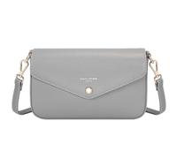 David Jones Paris - Pochette Femme - Sac porté travers - Similicuir - Taille Petite - Accesoire Pratique - Evenement Soirée Sortir Ville Mode Tendance Légère Bandoulière (STEEL GREY)