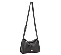 David Jones Paris Sac Bandoulière Femme Sac Porté Travers Similicuir Léger Souple Multi Poches Couleur Black