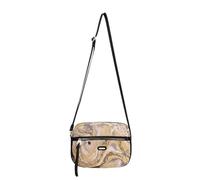 David Jones Paris - Sac Bandoulière Porté Travers - Pochette Sacoche Homme Femme - Textile Coton - Motif Marbré - Ville Travail Voyage Pratique Unisexe (Jaune, Petit)