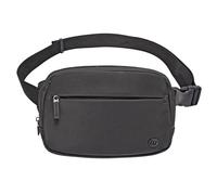David Jones Paris - Sac Ceinture Unisexe - Sac porté Travers Matière Synthétique - Taille Petite - Multi Poches - Ville Voyage Travail Pratique Classique (Black)