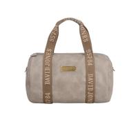 David Jones Paris - Sac polochon Femme Homme en Similicuir grainé - Grand Format Cabine avec bandoulière - Sac Sport, Week-End ou Ville (Grey)
