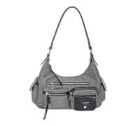 David Jones Paris Sac porté épaule femme avec poches multiples zippées, compartiment spacieux en matière synthétique - Couleur Noir