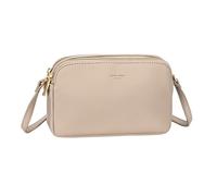 David Jones Paris - Sacoche Bandoulière - Pochette Femme Ville - Similicuir PU - 2 compartiments - Couleur Beige