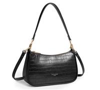 David Jones - Petit Sac Bandoulière Crocodile Porté Epaule Femme - Sac à Main Hobo Simili Cuir PU Rigide Porté Sous Epaule Bras - Sacoche Soirée Besace Ville Mode Tendance Elegant Chic - Noir