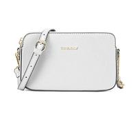 David Jones - Petit Sac Bandoulière Femme - Pochette Téléphone Portable Cuir PU Rigide - Besace Chaînes Porté Epaule - Sacoche 3 Compartiments Poches - Soirée Shopping Ville Tendance - Blanc