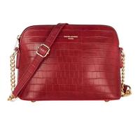 David Jones - Petit Sac Bandoulière Femme Cuir PU Vernis Crocodile - Sac à Main Chaîne Dorée Porté Epaule Besace Sacoche - Rouge