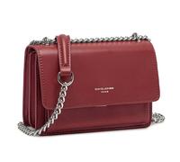 David Jones - Petit Sac Bandoulière Femme - Mini Besace Cuir PU Rigide - Sac Chaînes Porté Epaule - Pochette Soirée - Rouge