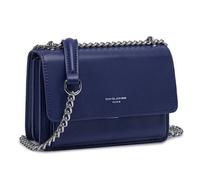 David Jones - Petit Sac Bandoulière Femme - Mini Besace Cuir PU Rigide - Sac Chaînes Porté Epaule - Pochette Soirée - Bleu