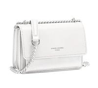 David Jones - Petit Sac Bandoulière Femme - Mini Besace Cuir PU Rigide - Sac Chaînes Porté Epaule - Pochette Soirée - Blanc