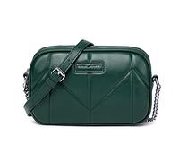 David Jones - Petit Sac Bandoulière Femme Multipoche Zip - Besace Sacoche Téléphone Simili Cuir PU Porté Epaule 2 Compartiments - Sac à Main Pochette Poches Multiples Voyage Shopping - Vert