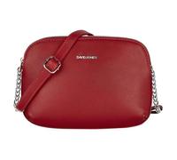 David Jones - Petit Sac Bandoulière Femme Multipoche Zip Simili Cuir Porté Epaule - Besace 3 Compartiments - Rouge