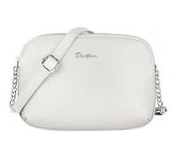 David Jones - Petit Sac Bandoulière Femme Multipoche Zip Simili Cuir Porté Epaule - Besace 3 Compartiments - Blanc