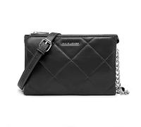 David Jones - Petite Pochette Bandoulière Femme - Sacoche Chaînes Simili Cuir Matelassé - Sac à Main Soirée Besace Porté Epaule Téléphone - Mode Tendance Elégant - Clutch Ville - Noir