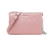David Jones - Petite Pochette Bandoulière Femme - Sacoche Chaînes Simili Cuir Matelassé - Sac à Main Soirée Besace Porté Epaule Téléphone - Mode Tendance Elégant - Clutch Ville - Rose