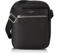 David Jones - Petite Sacoche Bandoulière Epaule Homme - Nylon Porté Croisé - Besace Multipoche Travail Ville - Noir