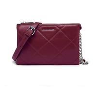 David Jones - Pochette Soirée Matelassé - Petit Sac Bandoulière Cuir PU Femme - Rouge Bordeaux