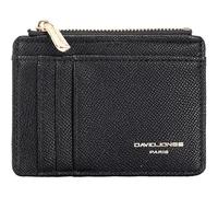 David Jones Porte Cartes Femme, Similicuir PU, 8 Emplacement, Poche Zippée Monnaie, Format Compact, Ville Chic Pratique Taille Petite (Black)