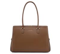David Jones - Porte-Document Femme Grand Sac à Main Business Cuir PU Mallette Professionnel A4 Porté Epaule Travail Cours Cognac