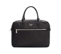 David Jones Porte document homme A4, sac ordinateur bi-matière textile et similicuir, multi poches, bandoulière amovible