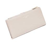 David Jones - Portefeuille Compagnon Femme Simili Cuir PU - Porte-Cartes Long Porte-Monnaie - Poche à Billets et Pièces - Beige