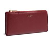 David Jones - Portefeuille Compagnon Femme Simili Cuir PU - Porte-Cartes Long Porte-Monnaie Poche à Billets Pièces - Rouge Bordeaux