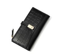 David Jones - Portefeuille Compagnon Grande Capacité Femme - Porte-Monnaie Long Simili Cuir PU Porte-Cartes Mode Elégant - Noir