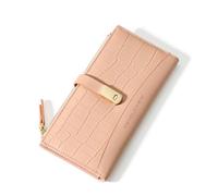 David Jones - Portefeuille Compagnon Grande Capacité Femme - Porte-Monnaie Long Simili Cuir PU - Porte-Cartes Plusieurs Compartiments - Elégant Tendance - Rose