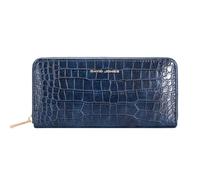David Jones Portefeuille Femme Long, Similicuir Effet Croco, 3 Compartiments, 10 emplacements Cartes, Fermeture zippée (Bering Sea)