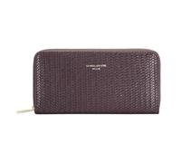 David Jones Portefeuille Long Femme, Similicuir, 3 Compartiments Billets, Poche Intérieure Zippée, Plusieurs emplacements Cartes (Effet Tressé - Hot Chocolate)