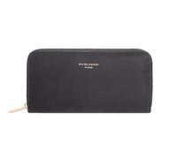 David Jones Portefeuille Long Femme, Similicuir, 3 Compartiments Billets, Poche Intérieure Zippée, Plusieurs emplacements Cartes (Effet Textile - Jet Black)