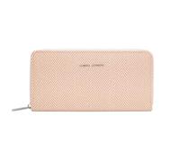 David Jones Portefeuille Long Femme, Similicuir, 3 Compartiments Billets, Poche Intérieure Zippée, Plusieurs emplacements Cartes (Rayé-Adobe Rose)
