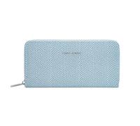 David Jones Portefeuille Long Femme, Similicuir, 3 Compartiments Billets, Poche Intérieure Zippée, Plusieurs emplacements Cartes (Rayé-Blue)