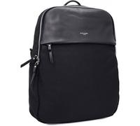 David Jones - Sac à Dos Ordinateur Portable 15"" Homme - Cartable Elégant Cuir PU Nylon Cours Lycée Travail Business Ville - Noir
