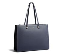 David Jones - Sac à Main Cabas Fourre-Tout Femme Grande Taille XL - Porté Epaule Cours Lycée Travail Business Format A4 - Sac Simili Cuir Shopper Anse Longue Sacoche Ordinateur - Bleu