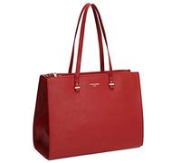 David Jones - Sac à Main Cabas Fourre-Tout Femme Grande Taille XL - Sac Porté Epaule Cours Lycée Travail Business Format A4 - Sac Simili Cuir Shopper Anse Longue Sacoche Ordinateur - Rouge
