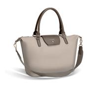 David Jones - Sac à Main Cabas Nylon Femme - Fourre-Tout Sac Shopping Souple Porté Epaule Bandoulière - Elégant Mode - Marron Taupe