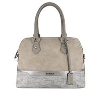 David Jones - Sac à Main Femme Bugatti - Cabas Fourre-Tout Bandes Cuir PU Multicolore Porté Epaule Bandoulière - Tote Shopper Elégant - Satchel Dame Mode Ville Chic Tendance Original - Gris Beige