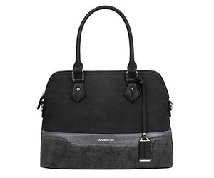 David Jones - Sac à Main Femme Bugatti - Cabas Fourre-Tout Bandes Cuir PU Multicolore Porté Epaule Bandoulière - Tote Shopper Elégant - Satchel Dame Mode Ville Chic Tendance Original - Noir