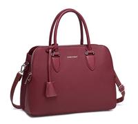 David Jones - Sac à Main Femme Bugatti - Cabas Fourre-Tout Cuir PU Porté Epaule Bandoulière - Multi Poche Plusieurs Compartiments - Travail Elégant Classique Chic Dame - Rouge