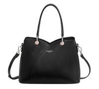 David Jones - Sac à Main Femme - Elégant Cabas Fourre-Tout Cuir PU Porté Epaule Bandoulière - Plusieurs Poches Taille Moyen - Noir