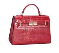 David Jones - Sac à main Femme Similicuir Croco - Porté main Taille Moyenne - 2 Compartiments - Chic Classique Soirée Ville Weekend (Lipstick Red)