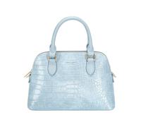 David Jones Sac à main femme, similicuir effet croco, double anse, bandoulière amovible, format compact, Sac soirée (Starlight Blue)