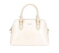 David Jones Sac à main femme, similicuir effet croco, double anse, bandoulière amovible, format compact, Sac soirée (Almond Milk)