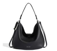 David Jones - Sac à Main Hobo Porté Epaule Femme - Cabas Fourre-Tout Simili Cuir Souple - Sac à Bandoulière Anse Longue - Sac Shopping Grande Taille Classique Pratique - Noir